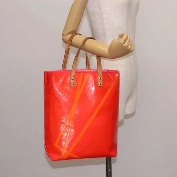 LOUIS VUITTON Monogram Vernis Fluo Reade MM Hand Bag Pink M91900 LV Auth 144619 - Picture 14 of 16